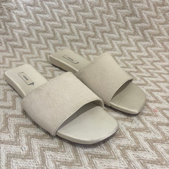 VINCE Garth Cow Hair Slide Sandals - Picture 1 of 10
